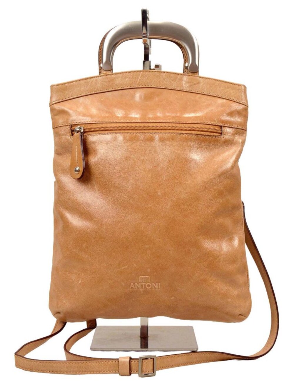 RARE! ANTONI BAG 'MADE IN SPAIN' LEATHER TAN FOLDING CROSSBODY PURSE
